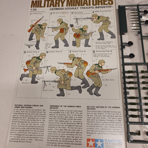 Tamiya 1/35th Scale German Infantry Artillery Assault Troops Model Kits - Picture 6 of 13